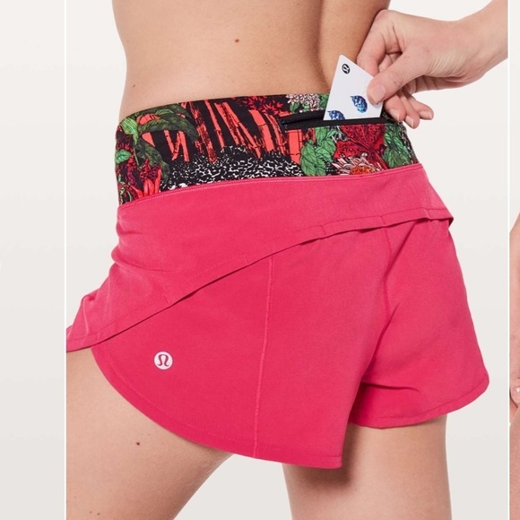 Lululemon Speed Up Short *2.5" Fuchsia Pink / Zen Garden Multi 6 - Picture 2 of 9